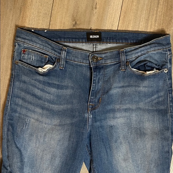 HUDSON Women's Krista Super Skinny Krista Low-Rise Distressed Ankle Jean 32 - Picture 3 of 12